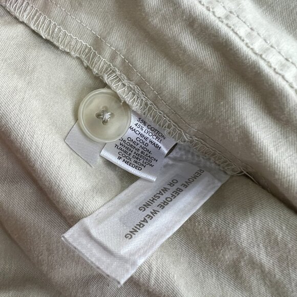 Ann Taylor Loft Jacket M Tan Khaki Button Pockets Beige Coat Lightweight Tie - Picture 13 of 14